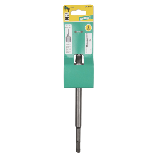 Rallonge SDS Plus pour scie cloche carbure L.220 mm - WOLFCRAFT