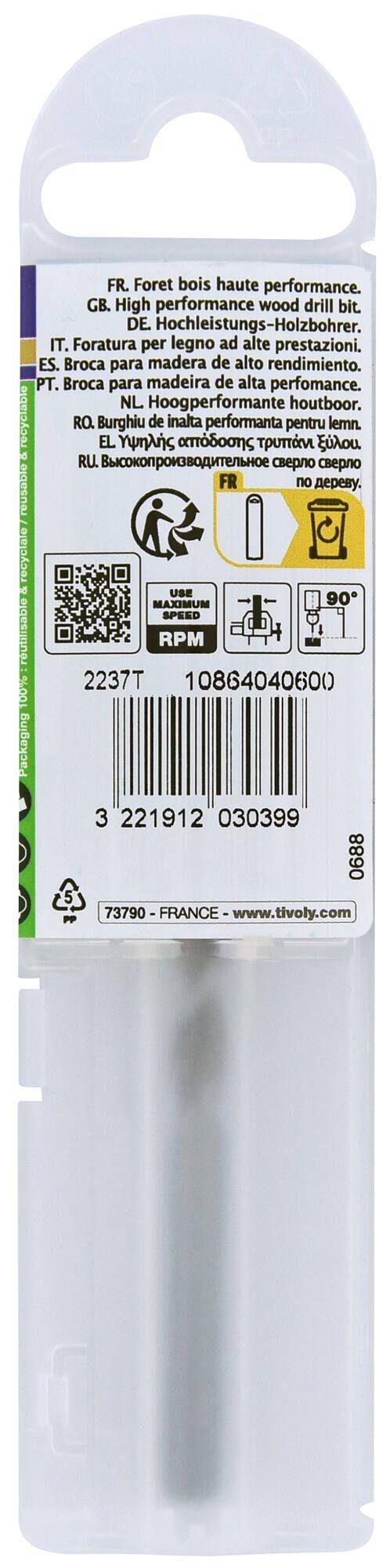 Mèche à bois Diam.6 mm L.93 mm - TIVOLY - 3