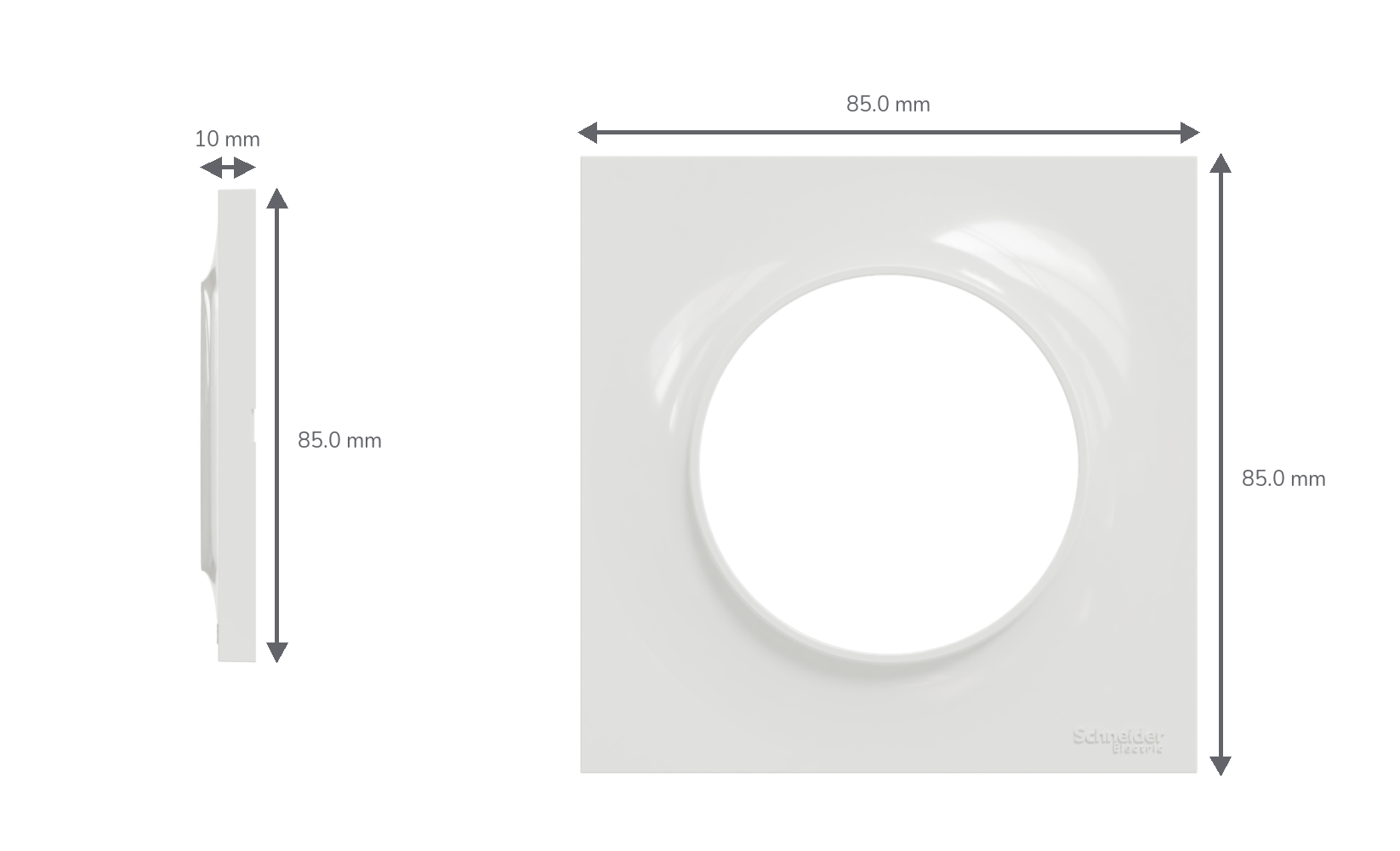 Plaque simple Odace Styl, SCHNEIDER ELECTRIC, blanc - 3