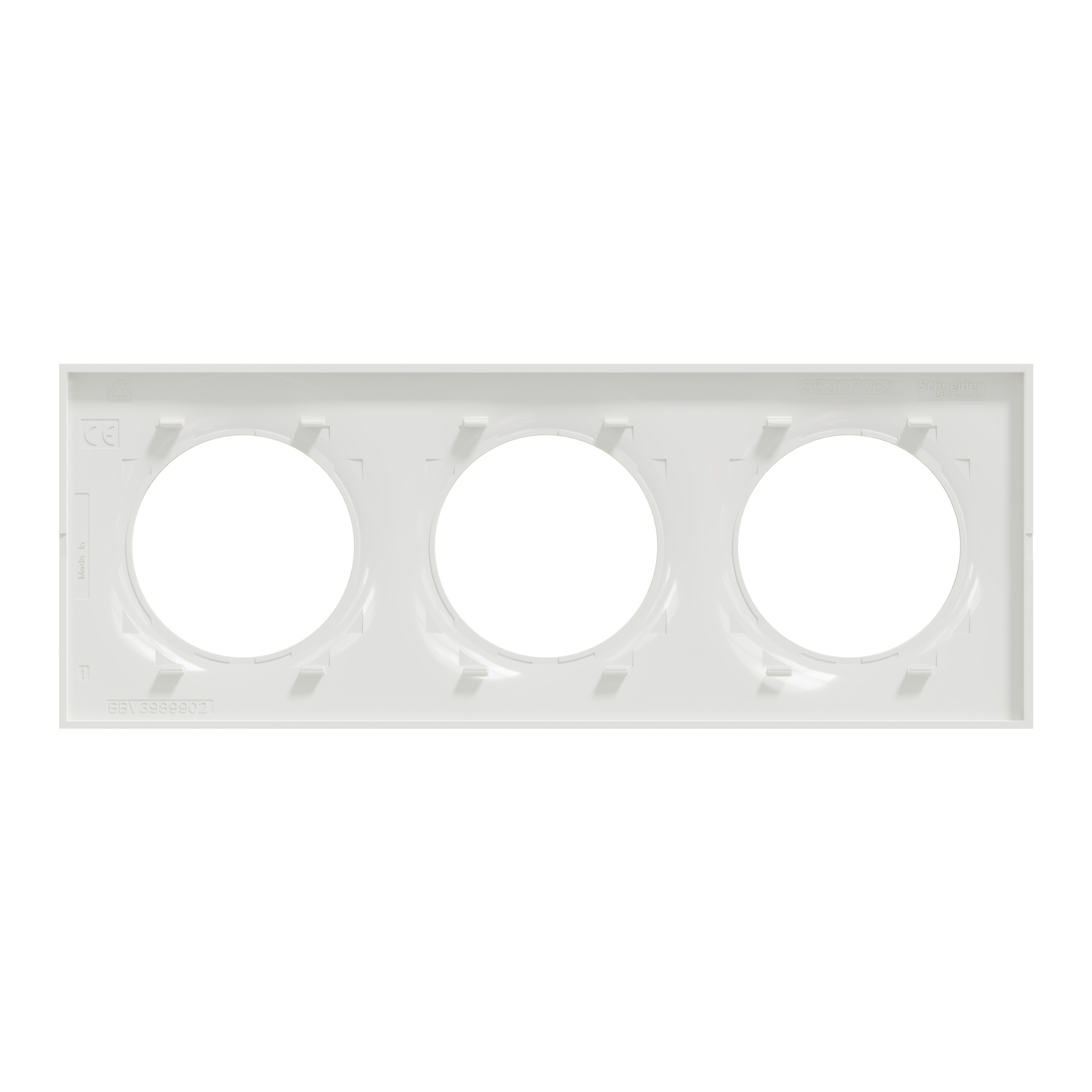 Plaque triple Odace Styl, SCHNEIDER ELECTRIC, blanc - 2