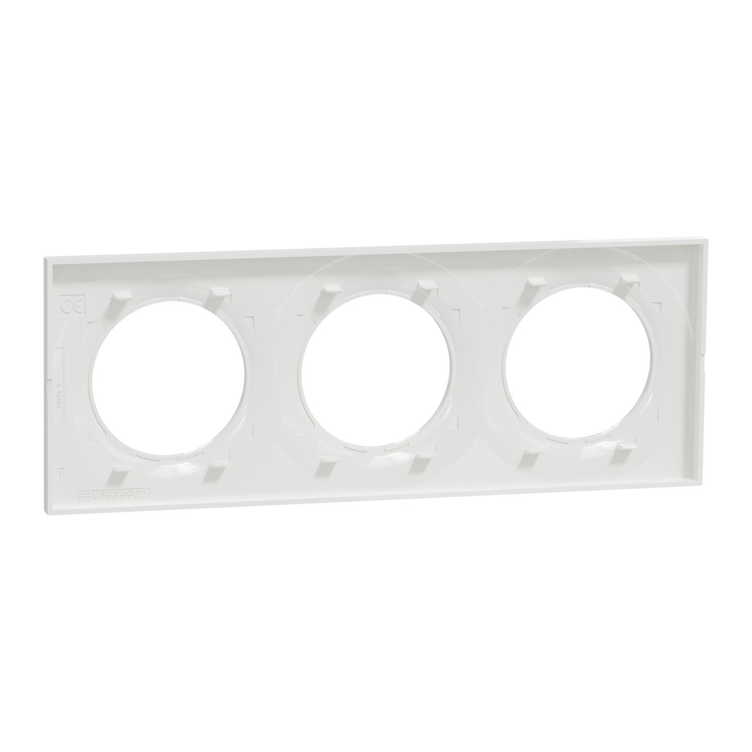 Plaque triple Odace Styl, SCHNEIDER ELECTRIC, blanc - 11