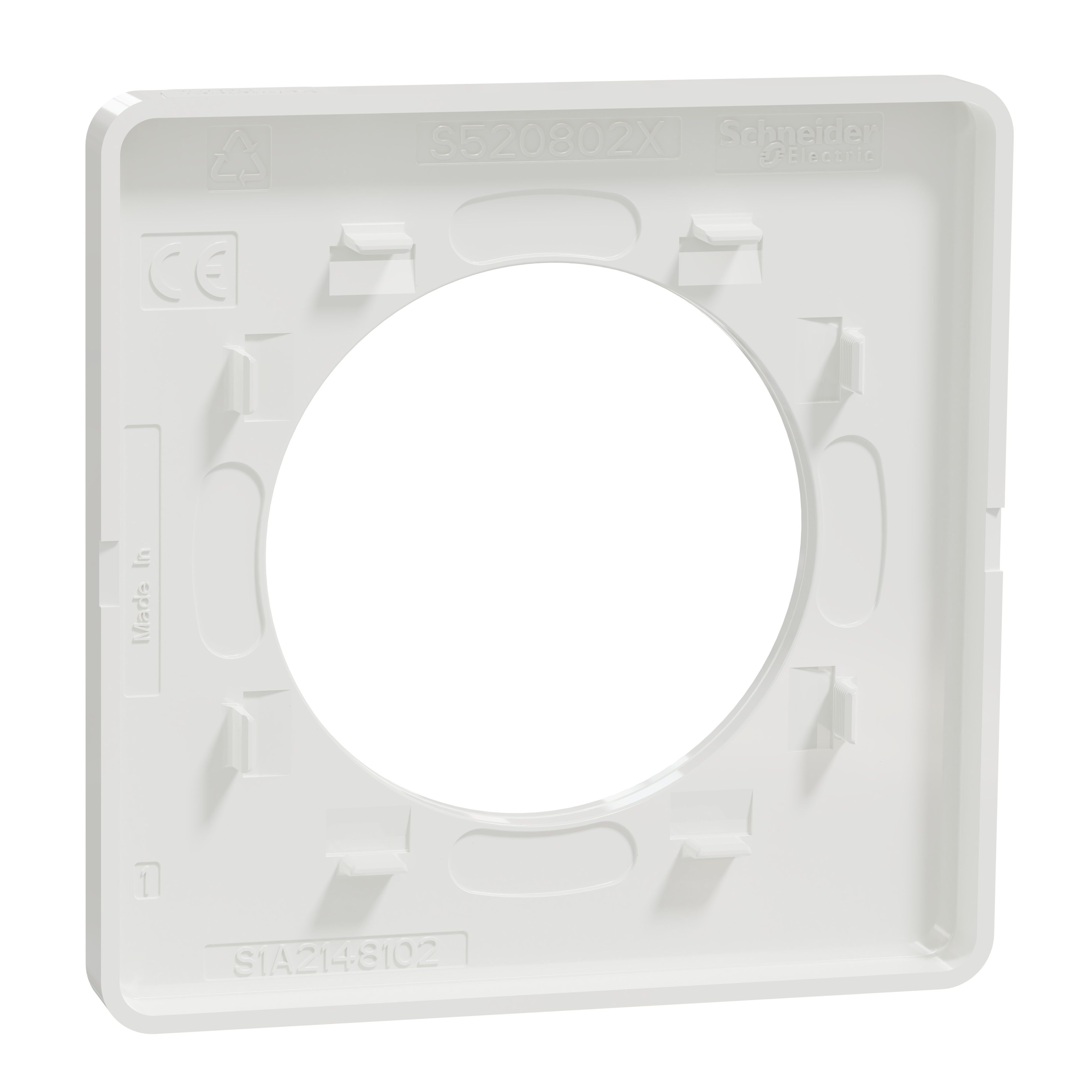 Plaque simple Odace Touch, SCHNEIDER ELECTRIC, blanc liseré blanc - 14