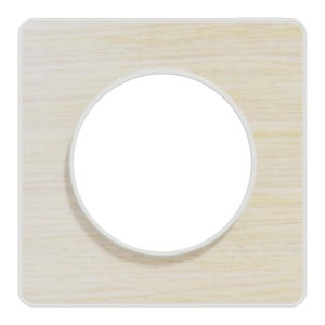 Plaque simple Odace Touch, SCHNEIDER ELECTRIC, bois nordique liséré blanc