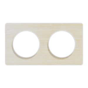 Plaque double Odace Touch, SCHNEIDER ELECTRIC, bois nordique liséré blanc