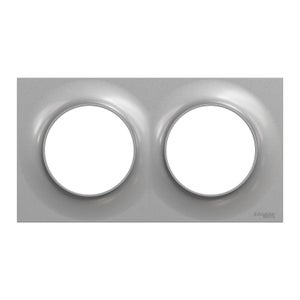 Plaque double Odace Styl, SCHNEIDER ELECTRIC, aluminium