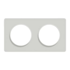 Plaque double Odace Touch, SCHNEIDER ELECTRIC, blanc translucide liseré blanc