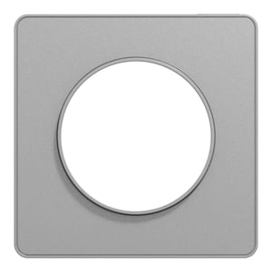 Plaque simple Odace Touch, SCHNEIDER ELECTRIC, aluminium liseré aluminium