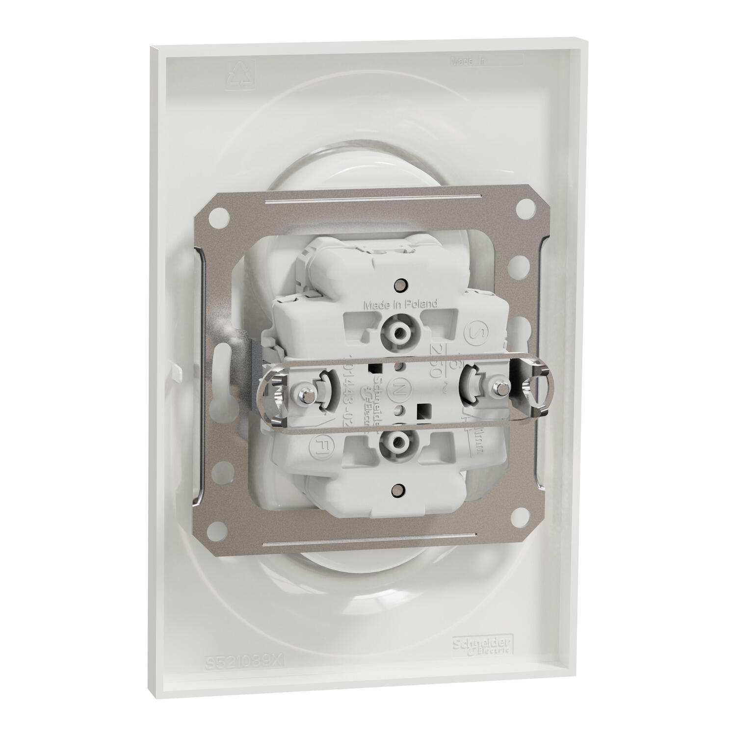 Double prise avec terre verticale complet Odace, SCHNEIDER ELECTRIC, blanc - 13