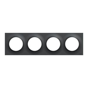 Plaque quadruple Odace Styl, SCHNEIDER ELECTRIC, anthracite