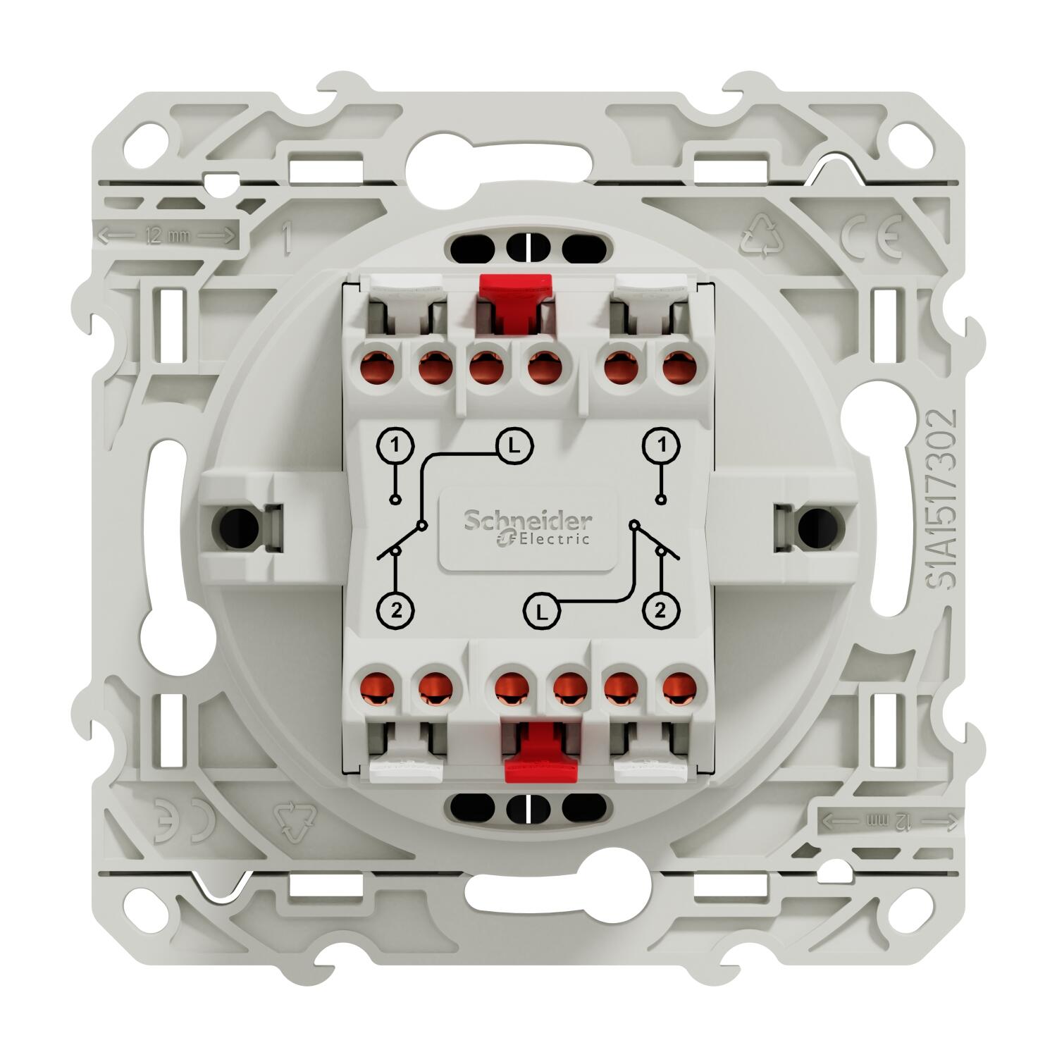 Double interrupteur va-et-vient à assembler Odace SCHNEIDER ELECTRIC anthracite - 2