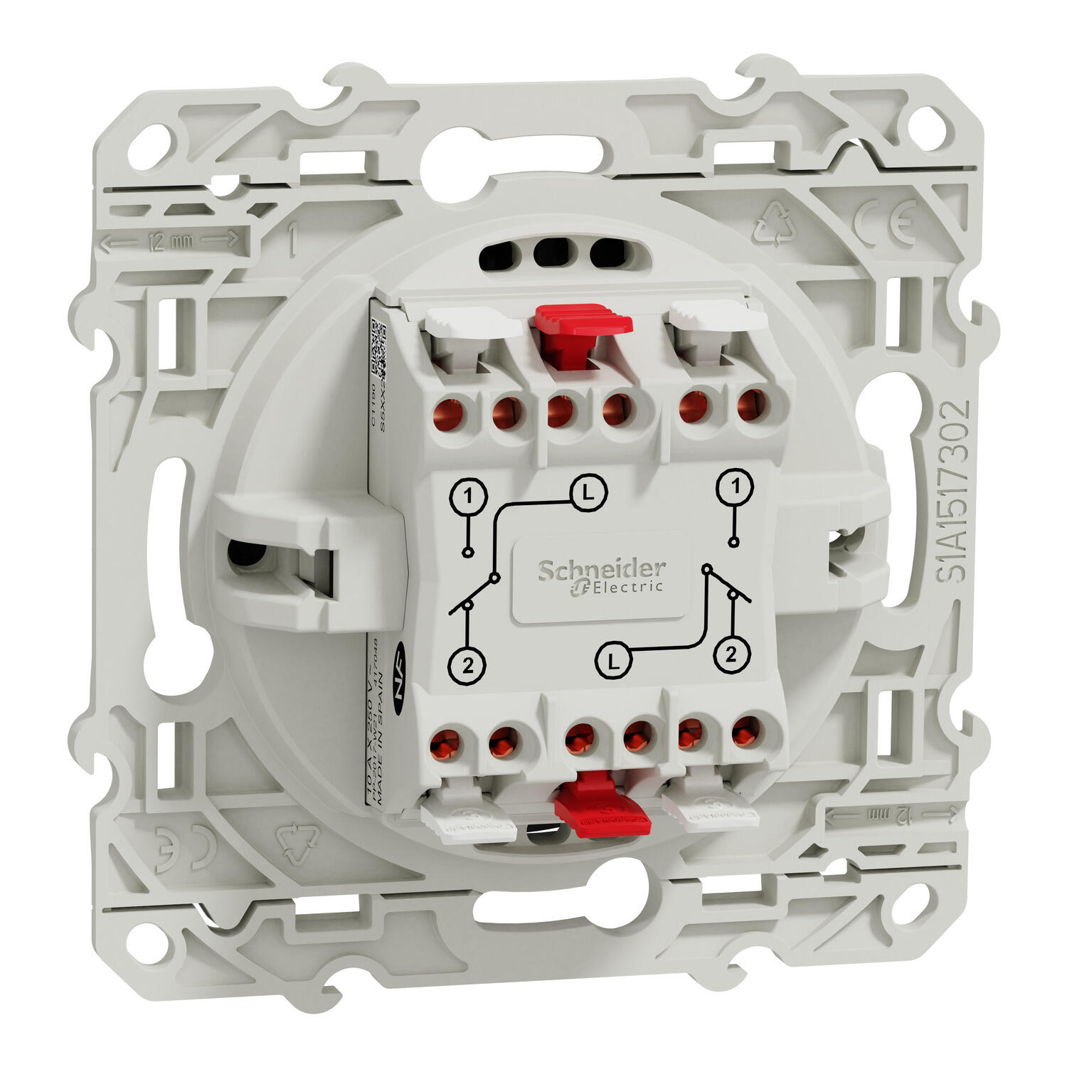Double interrupteur va-et-vient à assembler Odace SCHNEIDER ELECTRIC anthracite - 12
