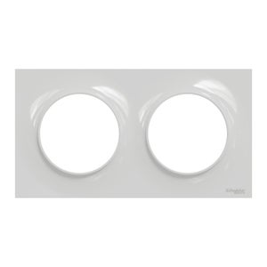 Plaque double Odace Styl, SCHNEIDER ELECTRIC, gris cendre