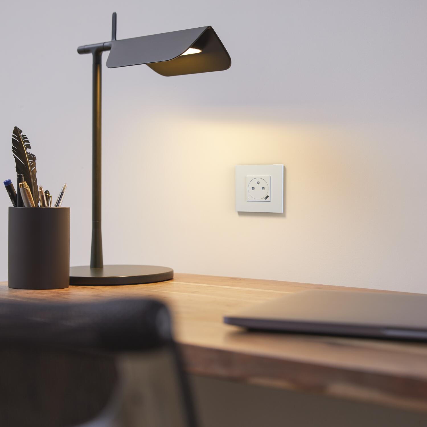 Prise avec terre affleurante avec USB C, à assembler, Unica, Blanc - 3