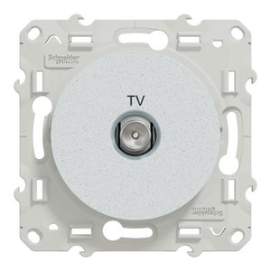 Prise TV à assembler Odace recyclé, SCHNEIDER ELECTRIC, blanc