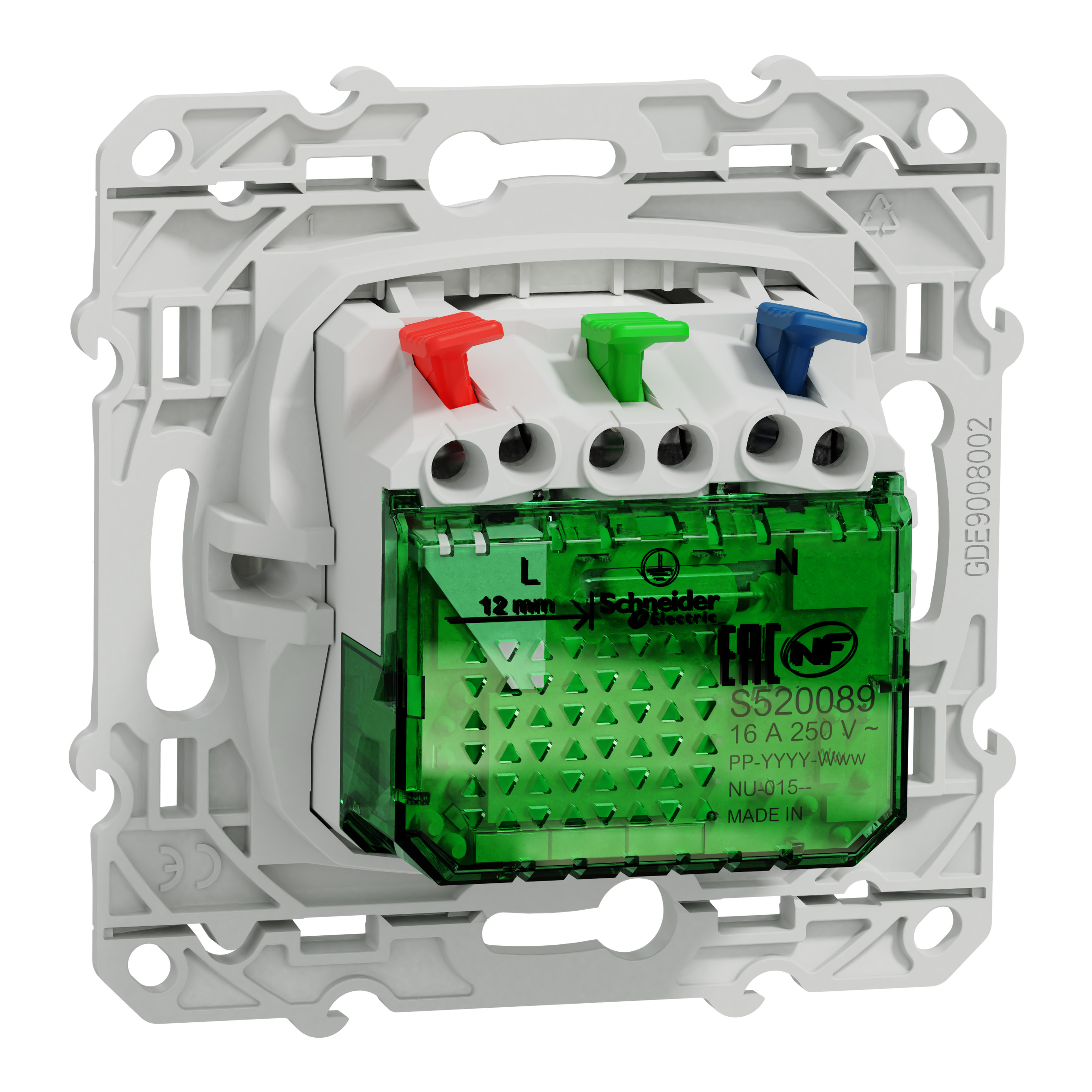 Prise de courant 2P+T affleurante ODACE - SCHNEIDER ELECTRIC - 4