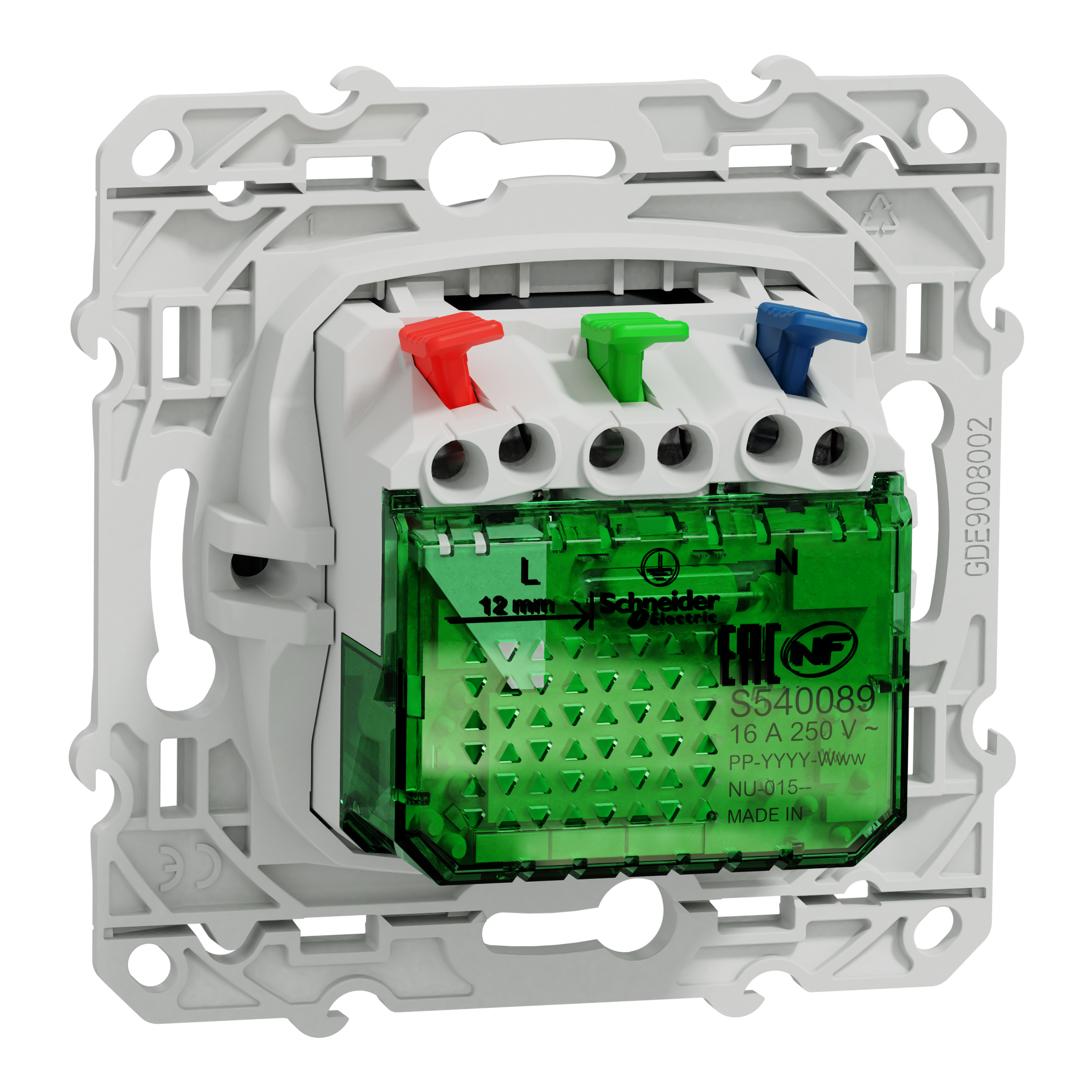Prise de courant 2P+T affleurante ODACE - SCHNEIDER ELECTRIC - 4