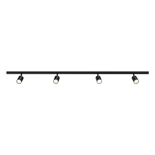 Kit focos carril orientable negro 4 luces GU10 Dakata INSPIRE