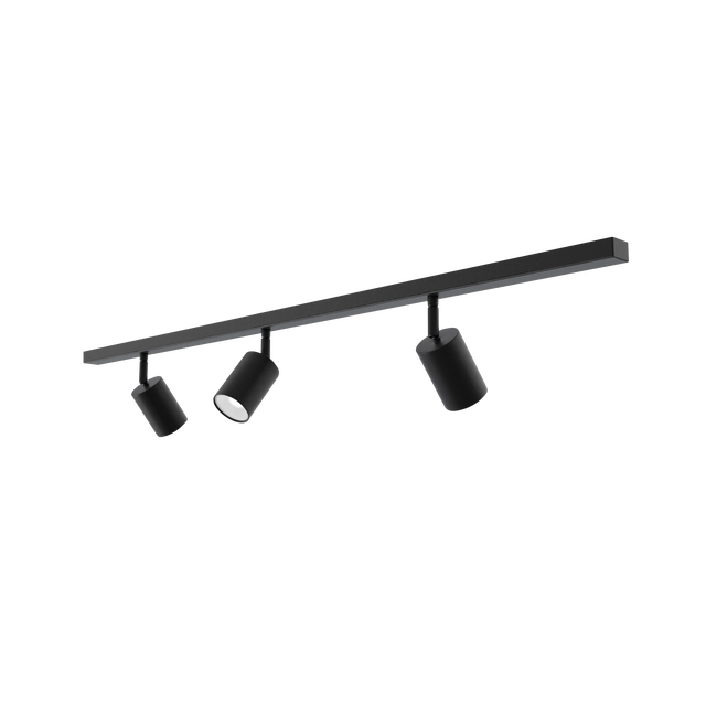 Kit focos carril orientable negro 3 luces GU10 Dakata INSPIRE