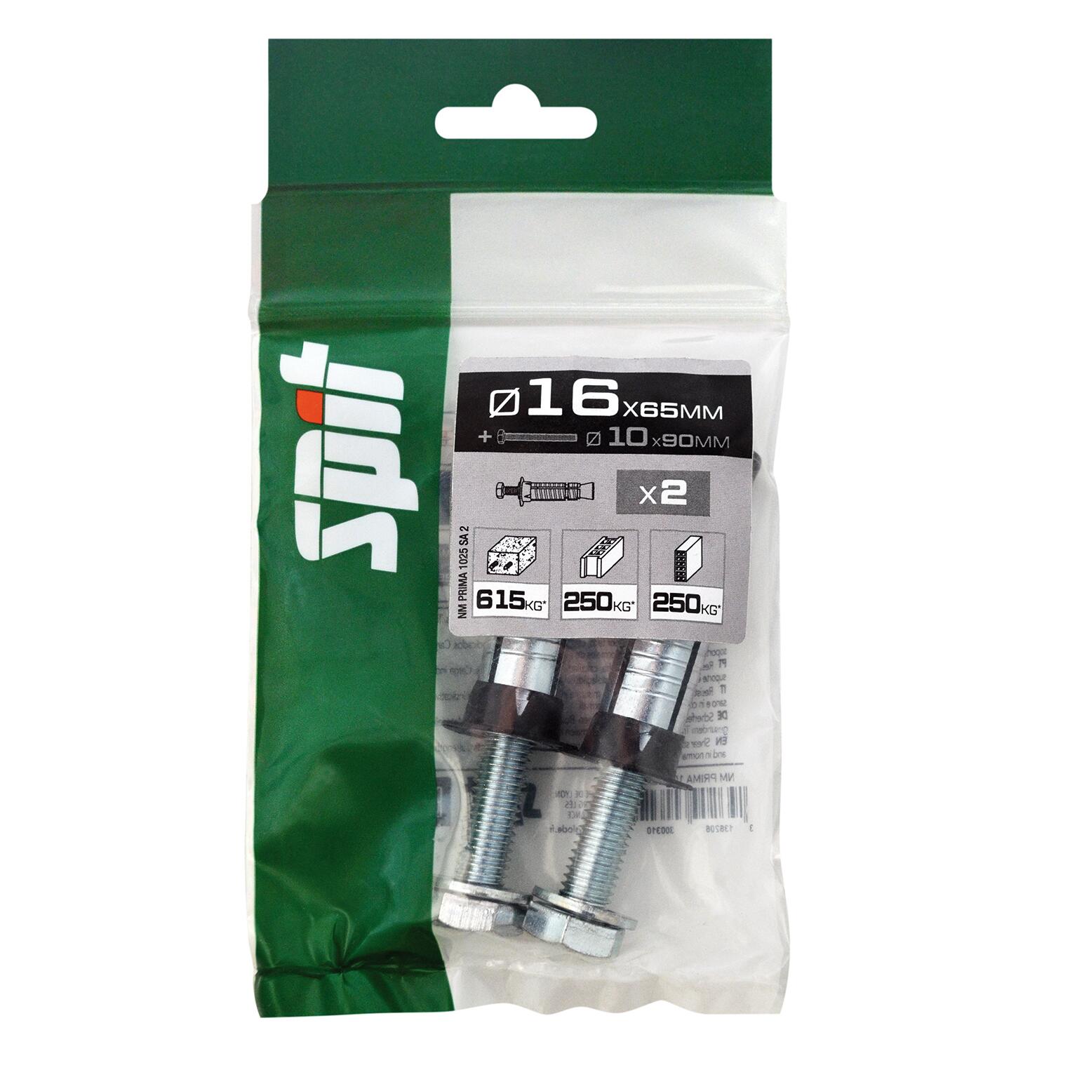 Cheville à expansion multi-matériaux Diam.16 mm x 65 mm - SPIT Prima (lot de 2) - 2