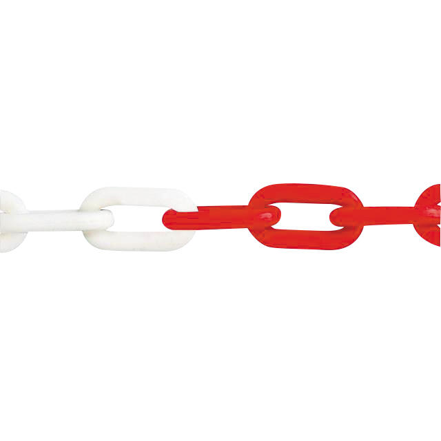 Chaîne de signalisation en plastique rouge et blanc 15 mètres - 3