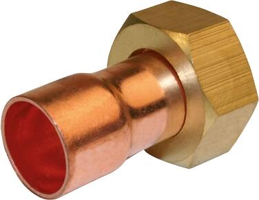 Raccord 2 pièces femelle écrou libre F.15X21(1/2'') cuivre à souder Diam.14 mm - (lot de 10) - 2