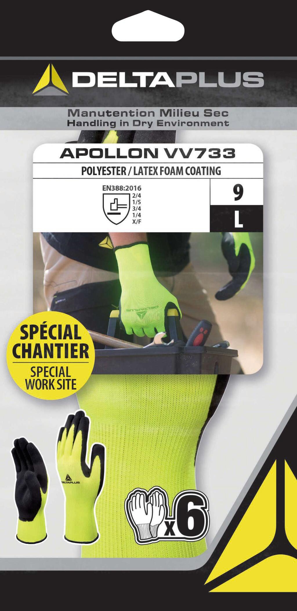 Gants de protection de manutention T.10 Lot de 6 - DELTA PLUS - 2