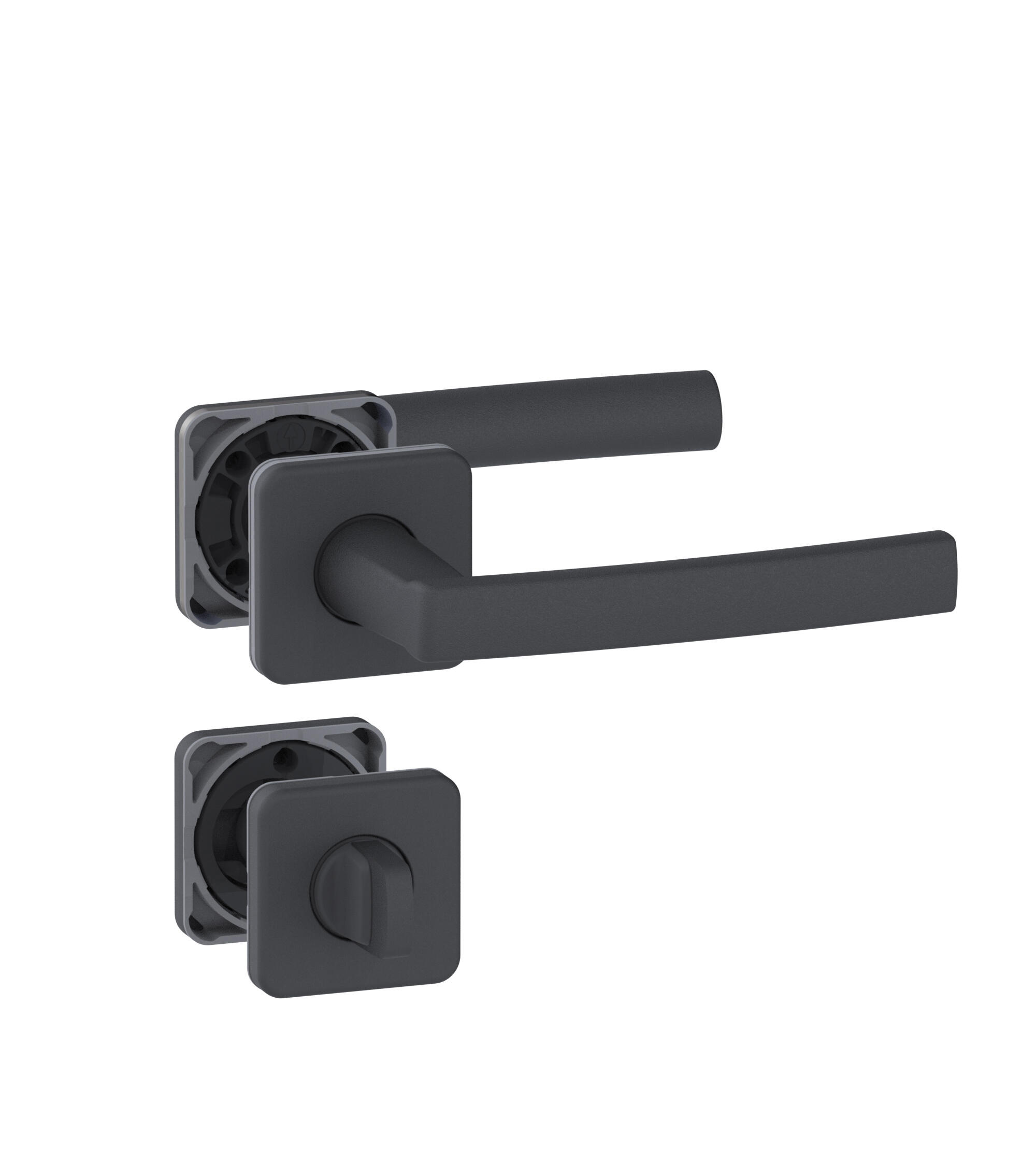 Poignées de porte sur rosace noir KOYA x2 - VACHETTE - 2