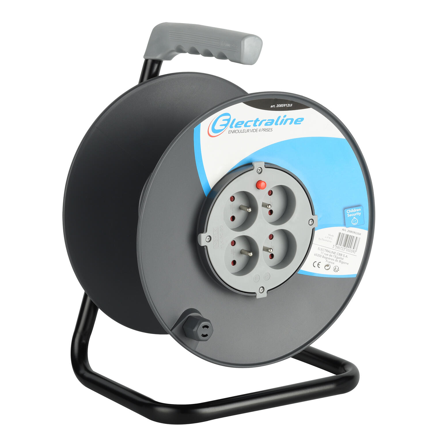 Enrouleur vide L.50 m 4 prises - ELECTRALINE  - 2