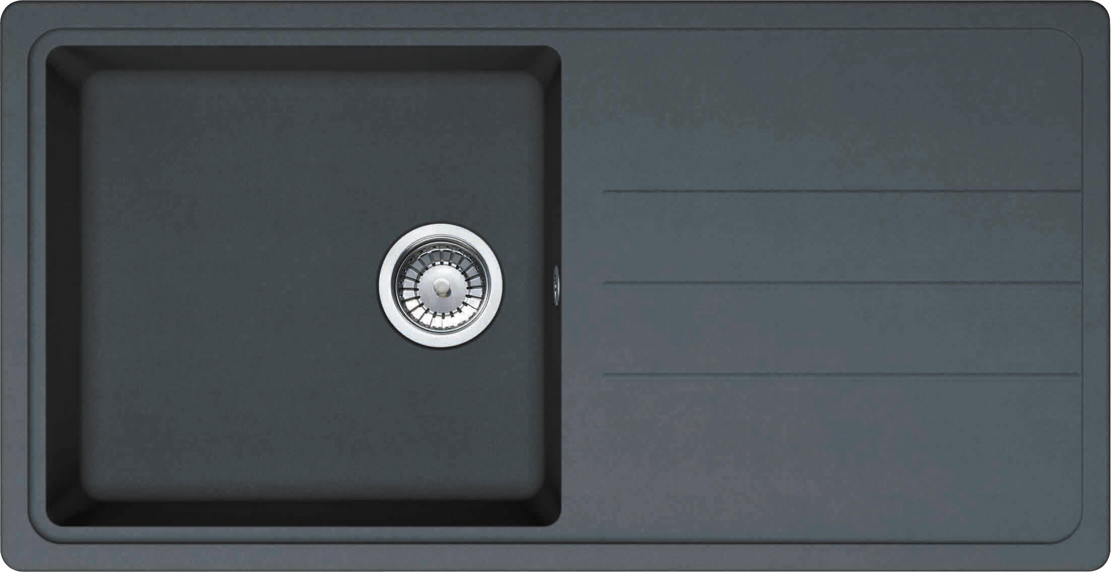 Evier à encastrer Graphite 1 cuve en Minéralite - 