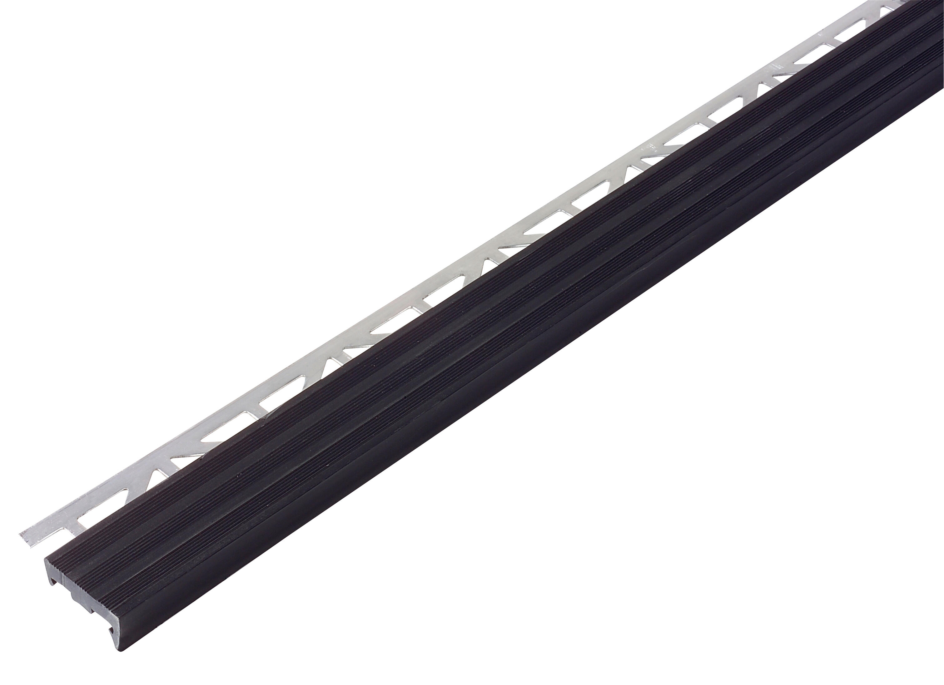 Nez de marche carrelage Ep.11 mm PVC noir L.1 m - 4