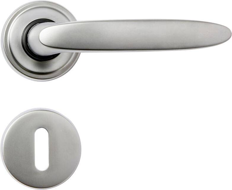 Poignées de porte sur rosace chrome velours JAZZ ZAMAK x2 - VACHETTE  - 3