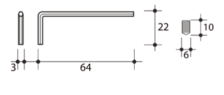 Vis pointeaux M6x10mm avec clé Allen 3mm Acier x4 - 3