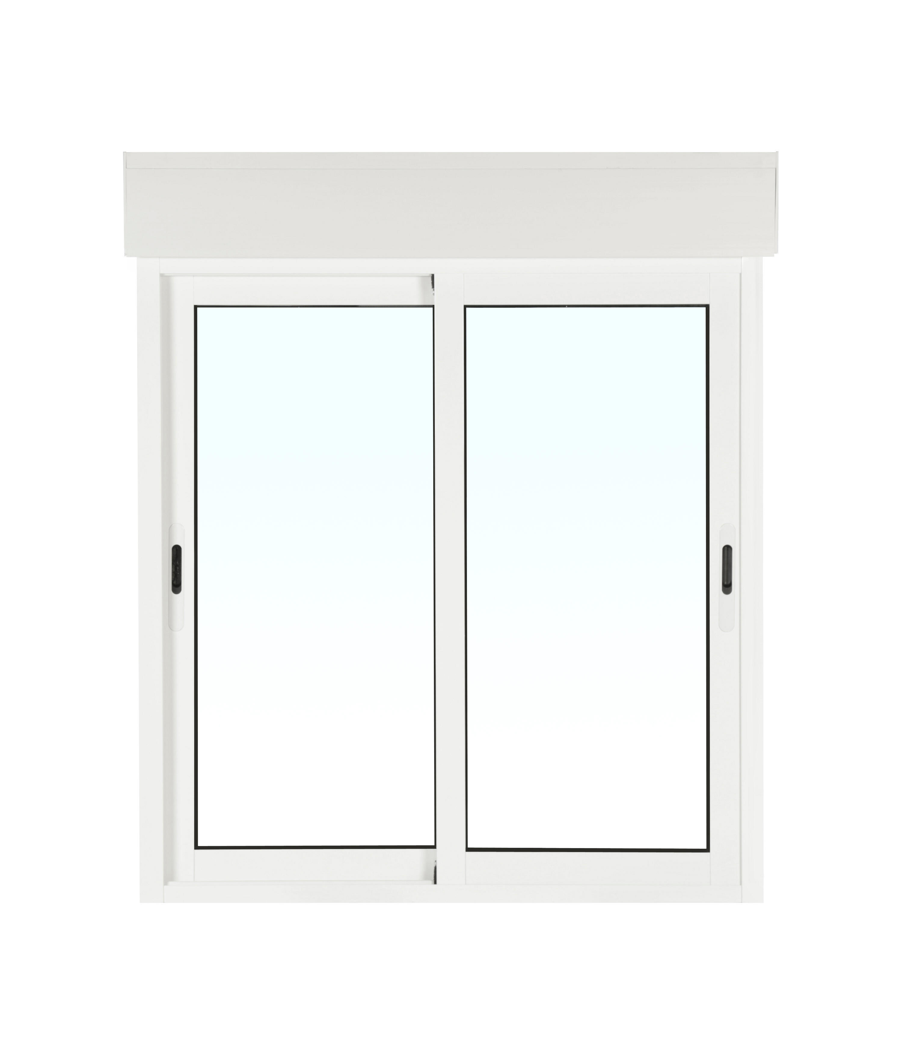 Fenêtre aluminium H.125 x l.120 cm coulissant 2 vantaux avec volet roulant intégré blanc - 3