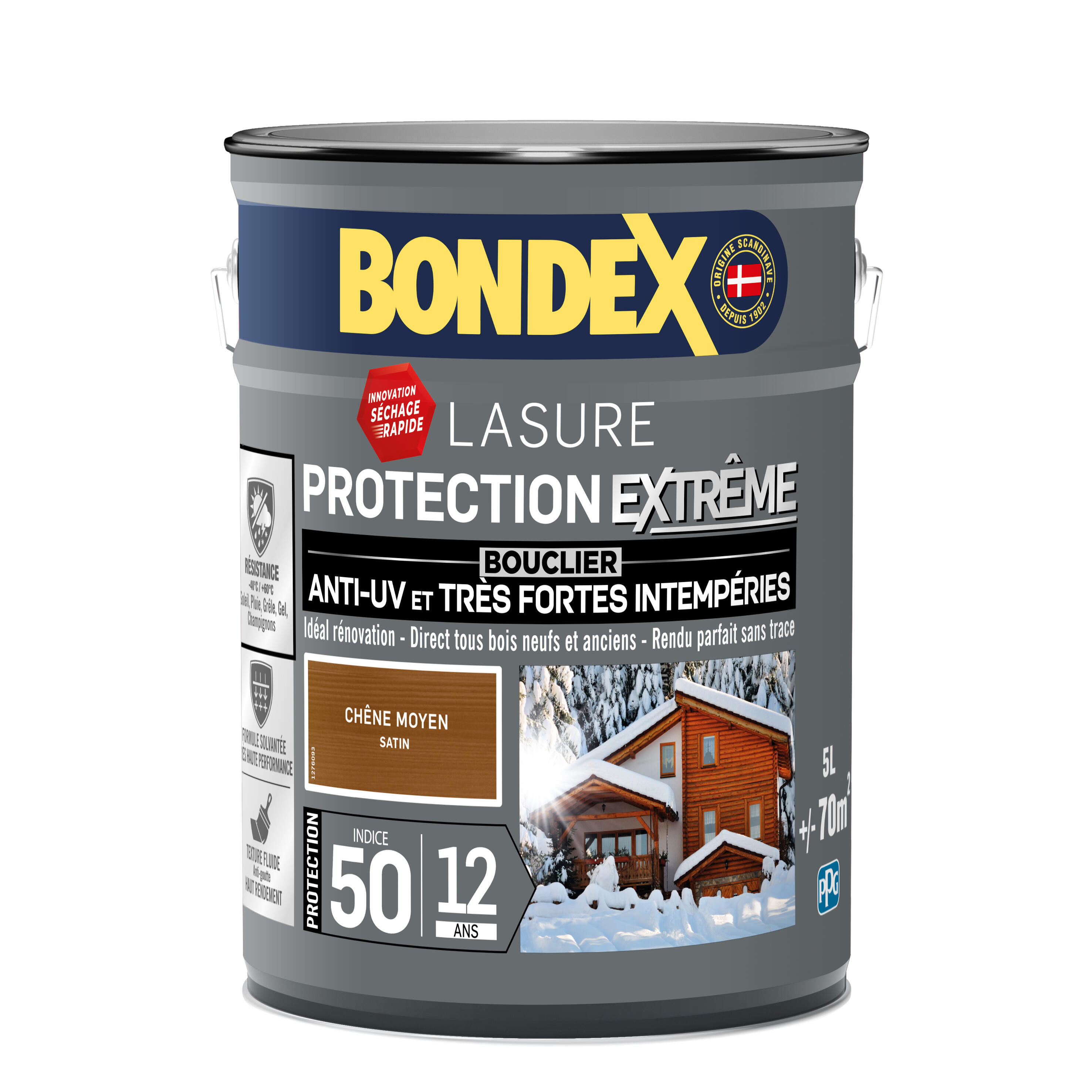 Lasure protection extrême 12 ans chêne moyen 5 L - BONDEX - 4