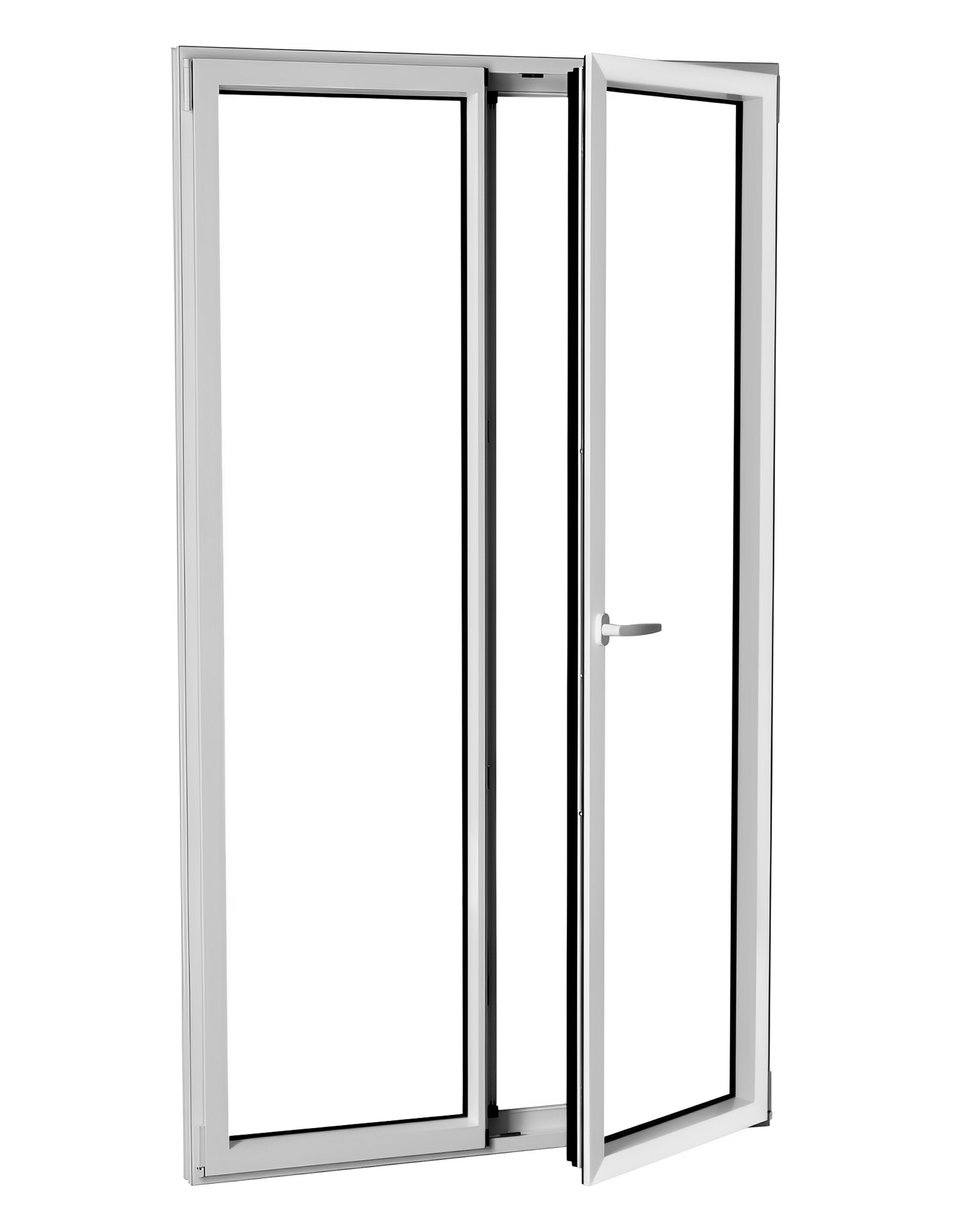 Porte-fenêtre aluminium H.215 x l.120 cm ouvrant à la française 2 vantaux blanc - 3