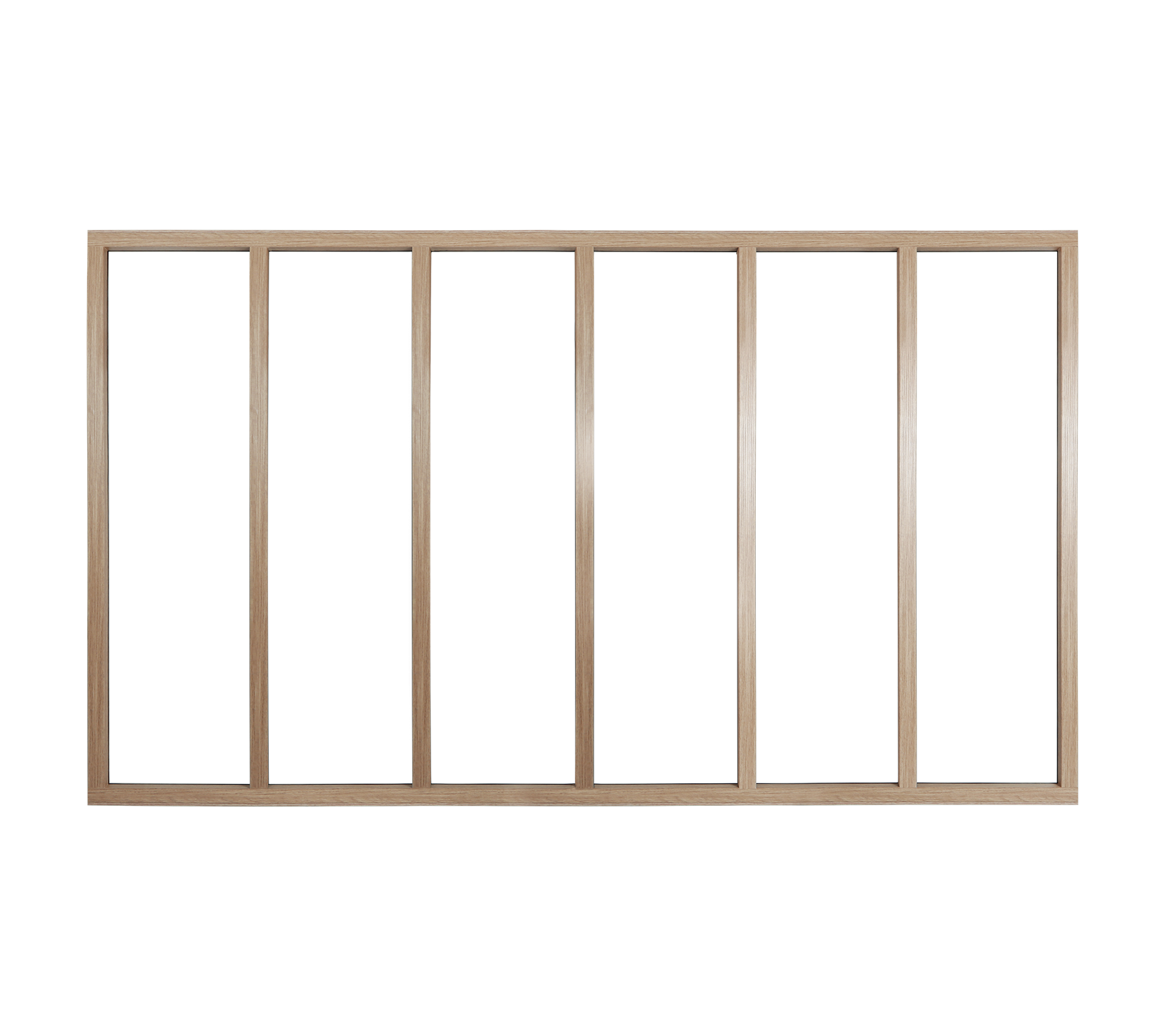 Verrière atelier aluminium fixe, 6 vitrages inclus H.108 x l.183,20 cm bois  - 3