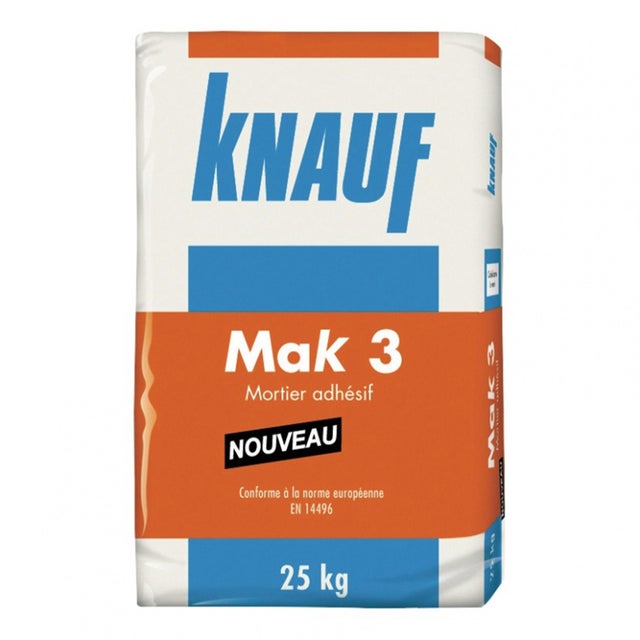 Mortier adhésif en poudre 25 kg - Mak 3 KNAUF