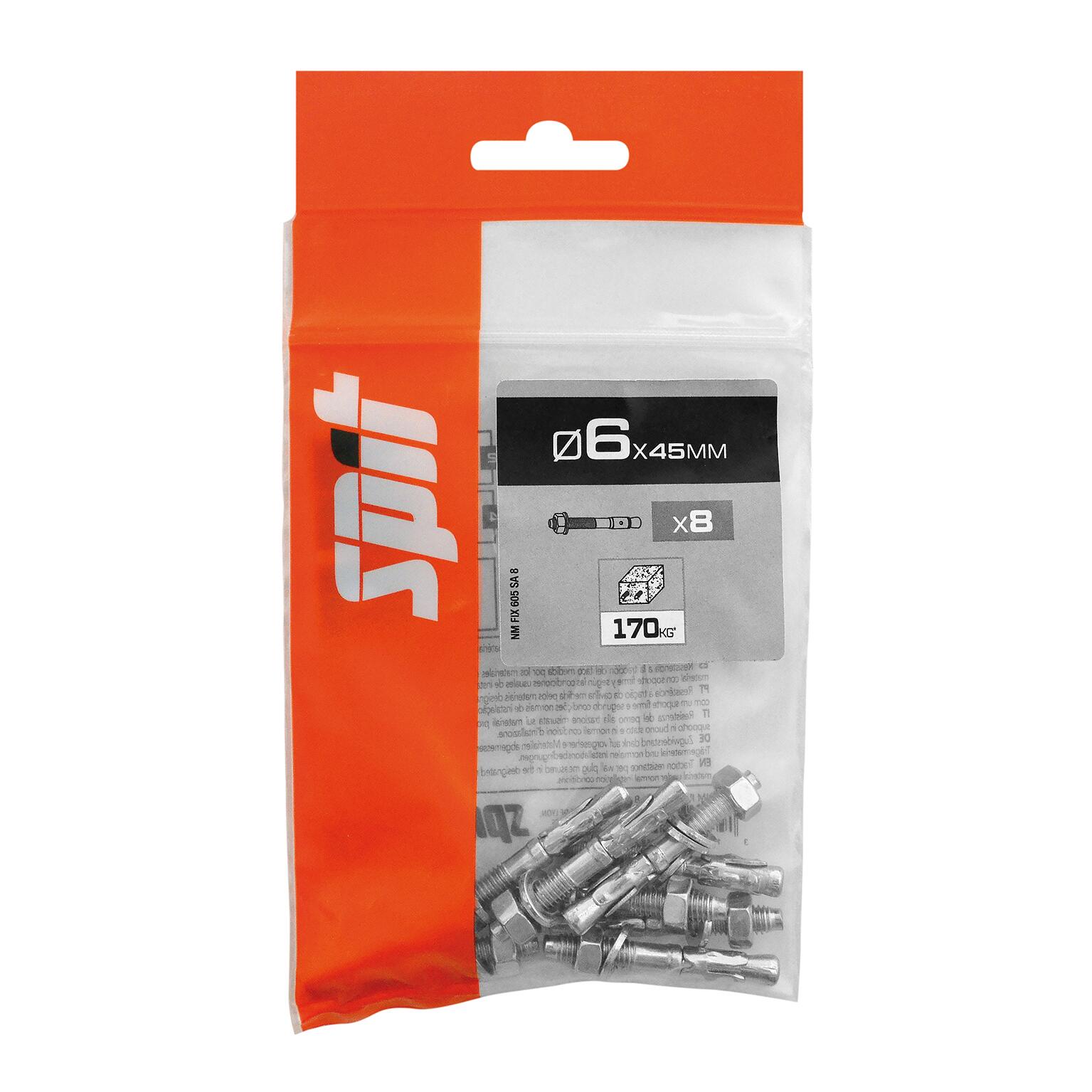 Goujon à bague multi-matériaux Diam.6 mm x 45 mm - SPIT Fix3 (lot de 8) - 2
