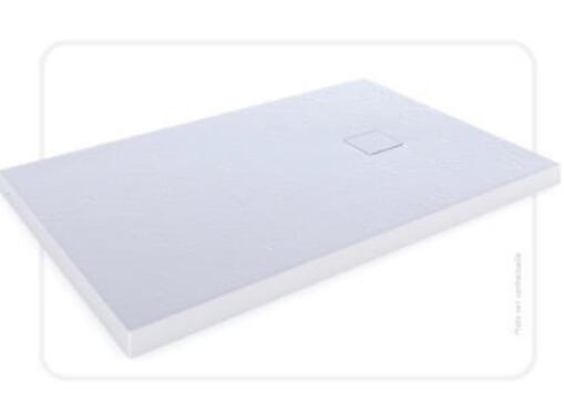 Receveur de douche extra-plat L.120 x l.80 cm Ep.2,6 cm résine blanc - AURLANE Stone 2 - 2