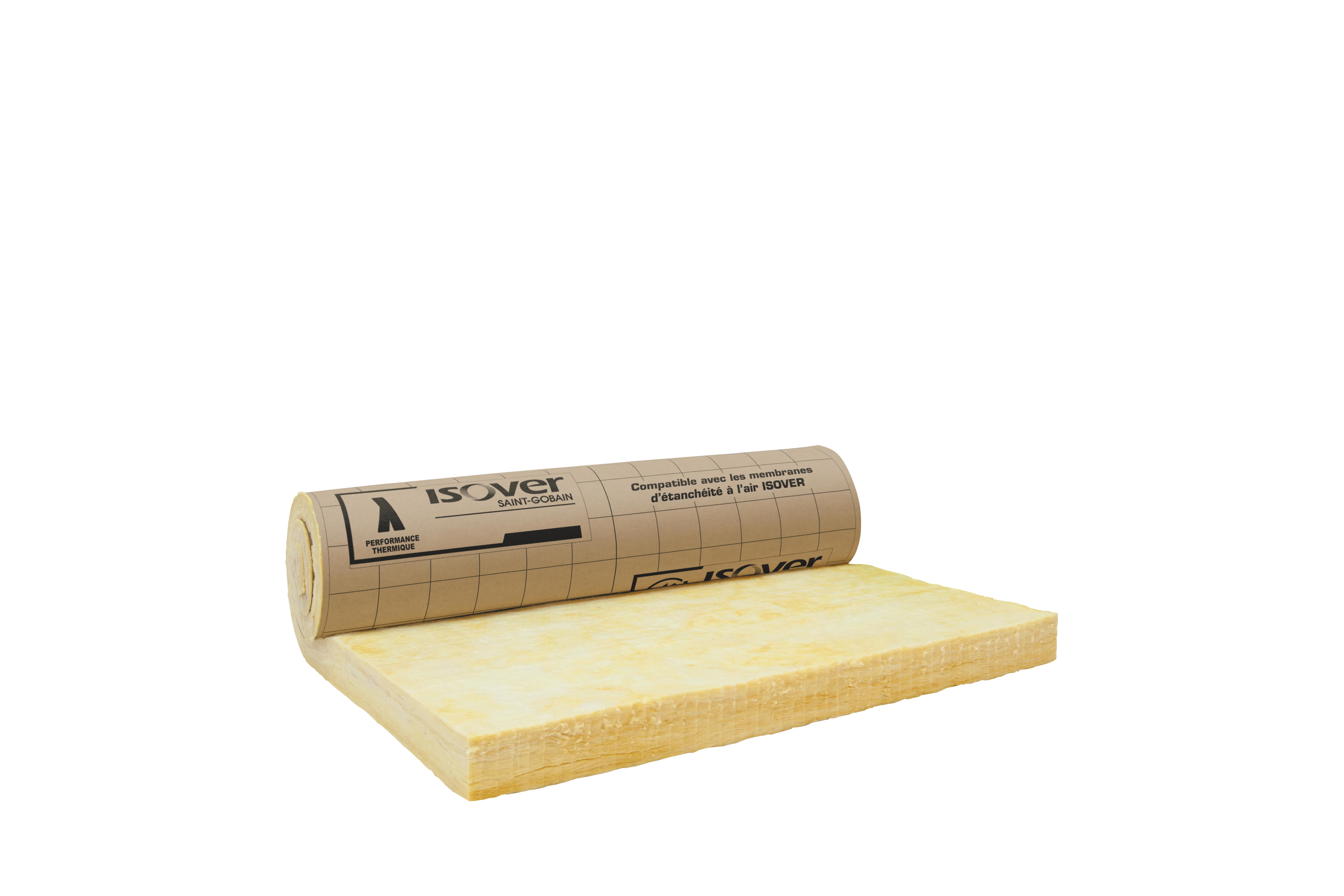 Panneaux roulé laine de verre Kraft Th32 L.270 x l.120 cm  Ep 100 mm R = 3.15 ISOVER - 6