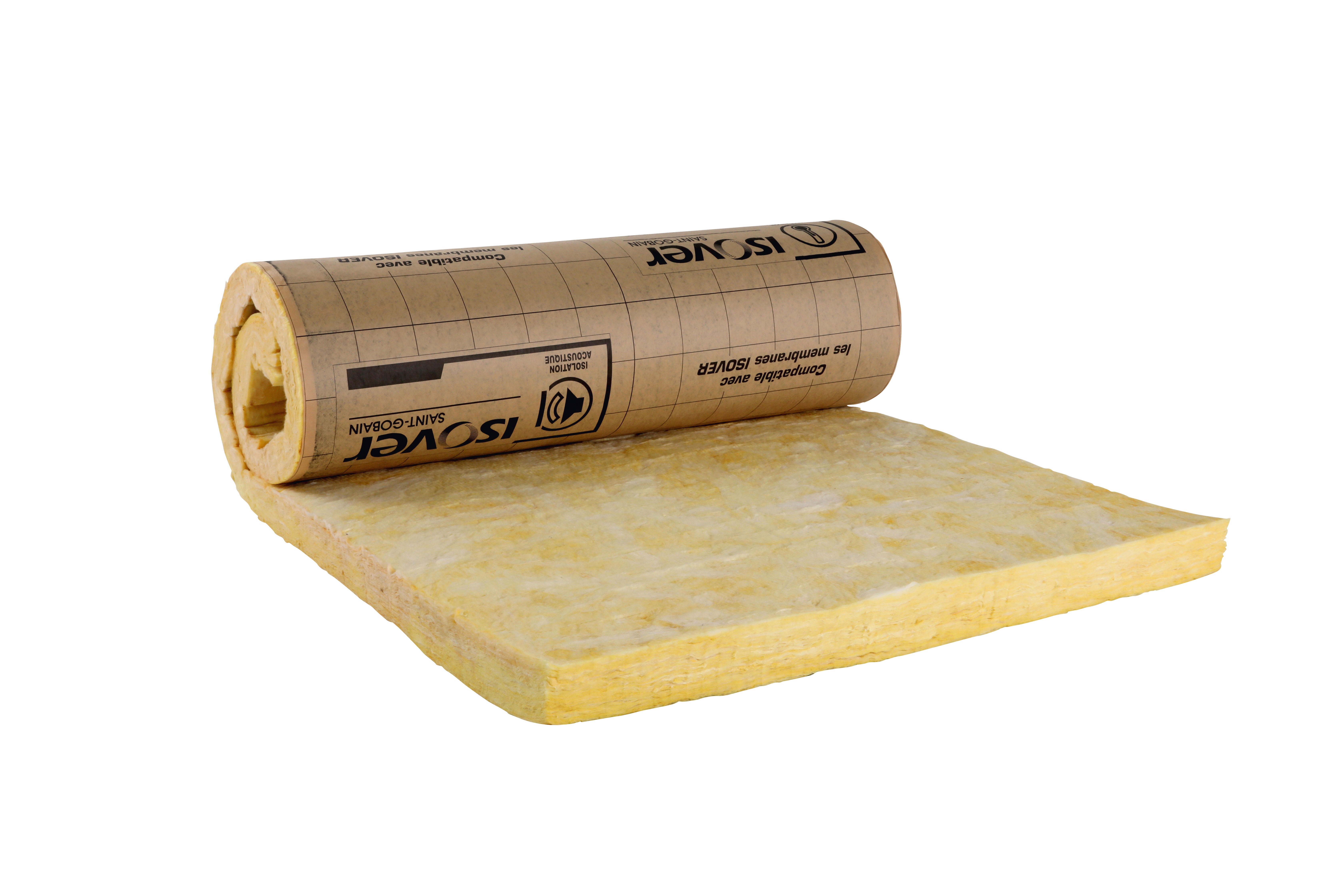 Panneaux roulé laine de verre Kraft Th32 L.270 x l.120 cm  Ep 100 mm R = 3.15 ISOVER - 2