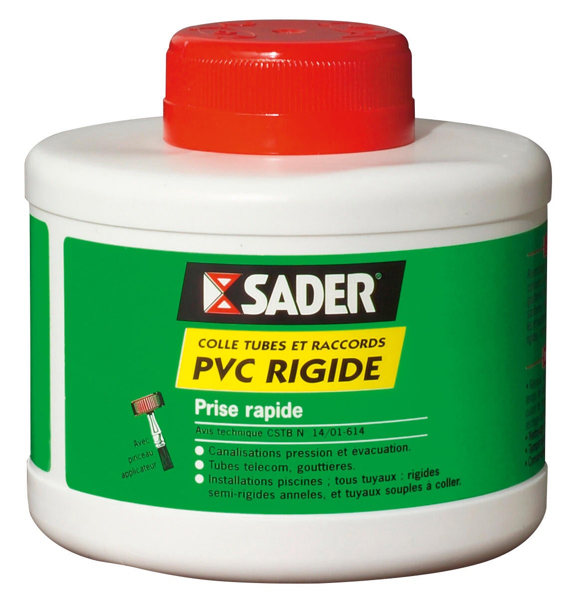 Colle tuyau pvc avec pinceau 500 ml - SADER - 2