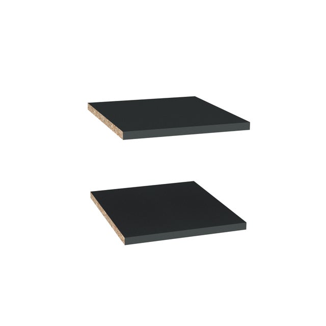 Lot de 2 étagères pour  caisson haut 30 cm Gris