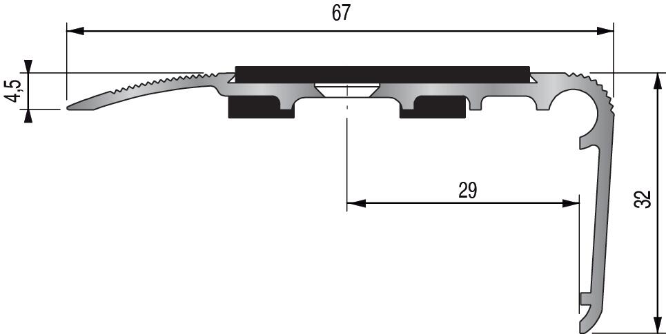 Nez de marche aluminium avec bande antidérapante L.300 x l.6,70 cm  - 4