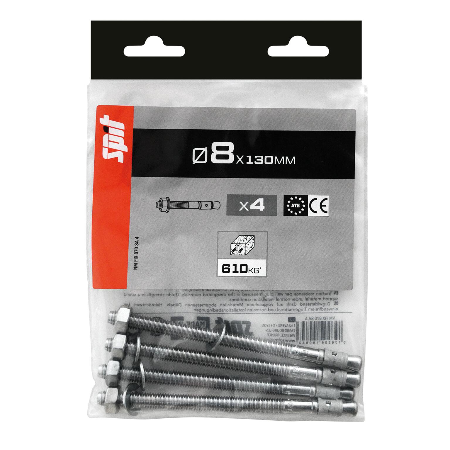 Goujon à bague multi-matériaux Diam.8 mm x 130 mm - SPIT Fix3 (lot de 4) - 2