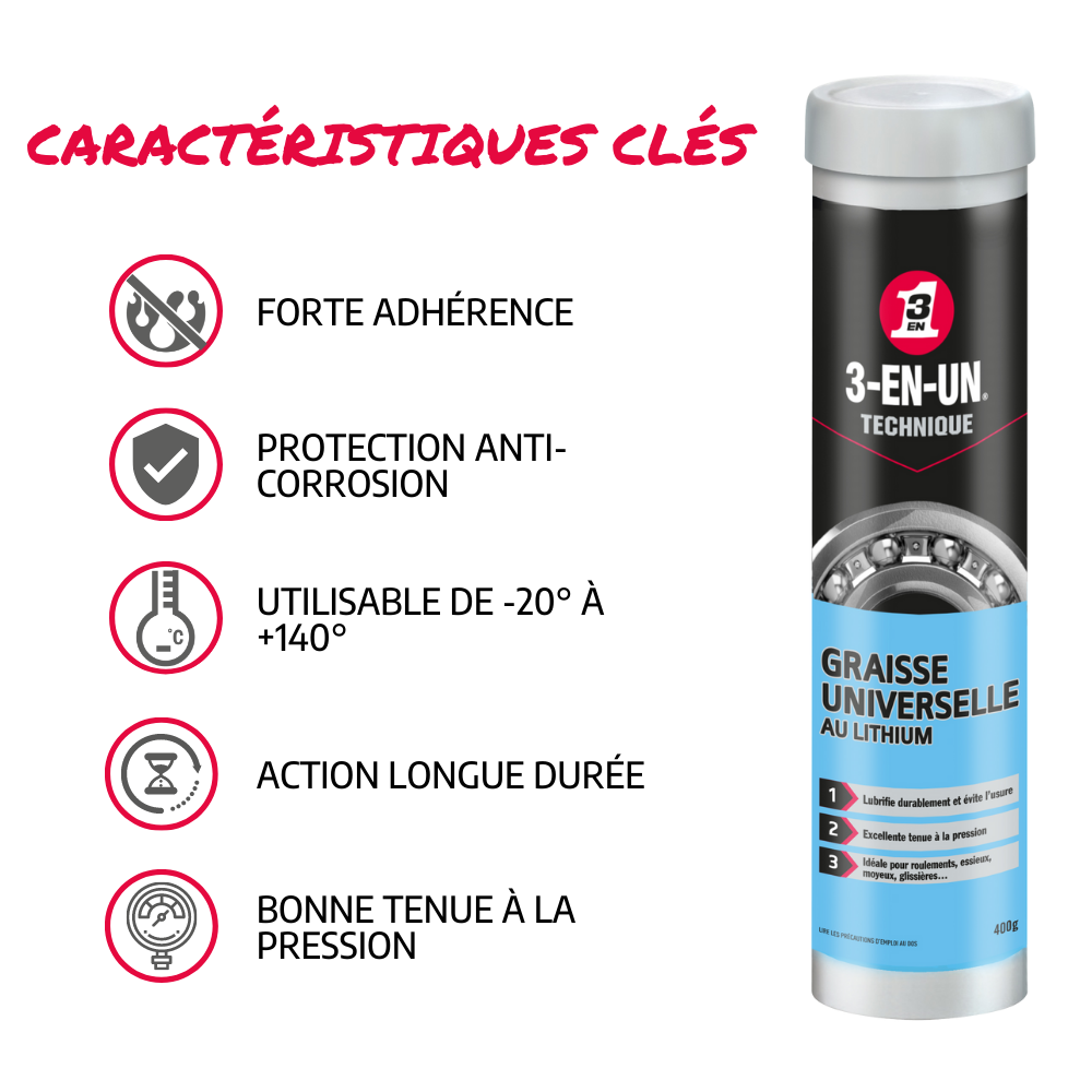 Graisse au Lithium - 3-EN-UN - 3