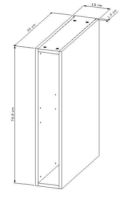 Caisson bas de cuisine l.15 x H.76,80 x P.56 cm Gris - 3