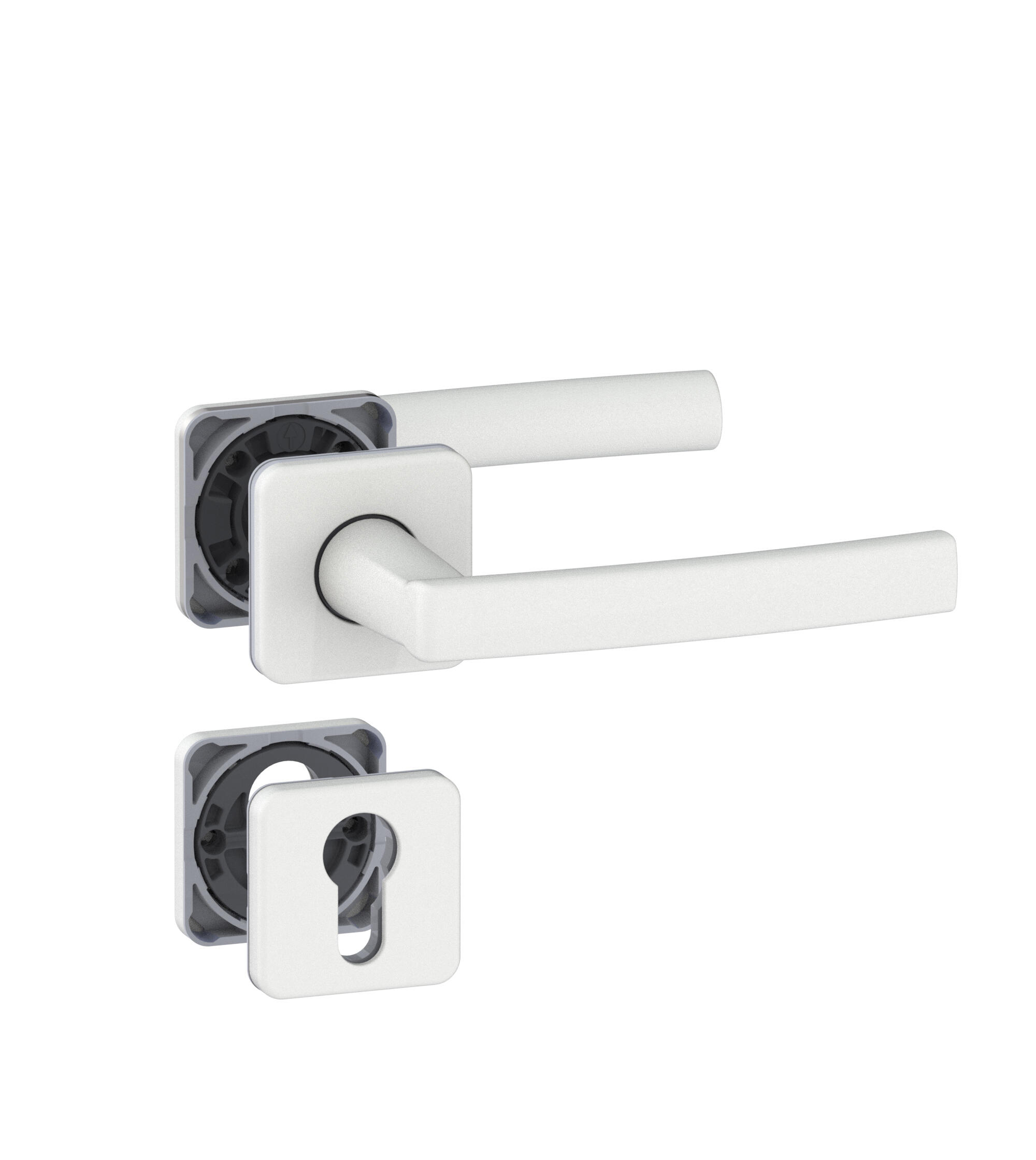 Poignées de porte sur rosace blanc KOYA x2 - VACHETTE - 2