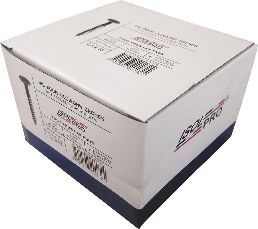 Vis Plaque de plâtre Diam. 3,5 x 25 mm Boîte de 1000 - ISOLPRO - 5