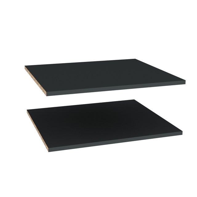 Lot de 2 étagères pour colonne, demi-colonne et caisson bas 60 cm Gris